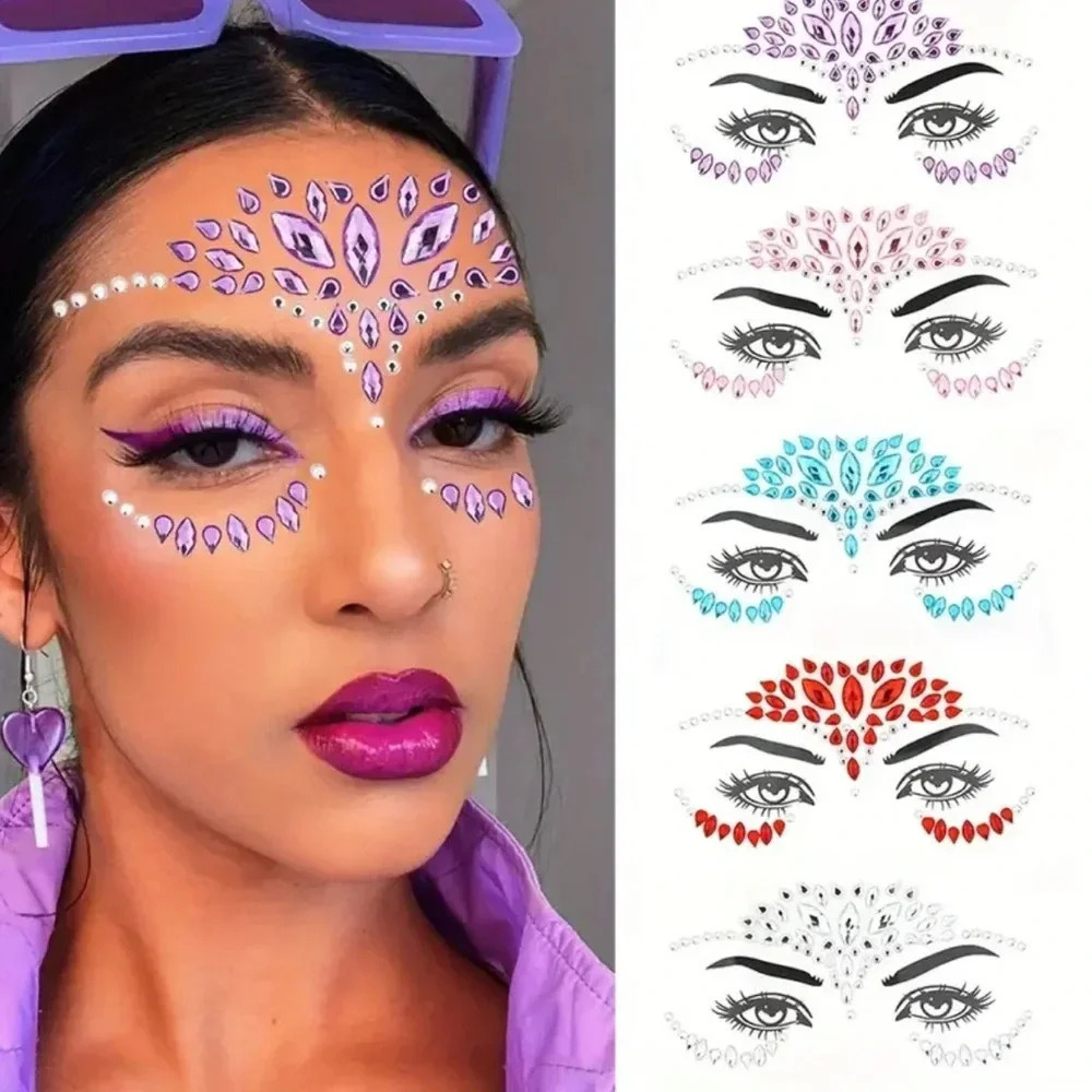 Set of 3 Face Gem Stickers Festival Makeup Mermaid Fairy Carnival New You Pick 3 - Picture 5 of 9